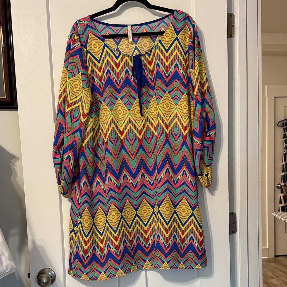 Colorful Geometric Pattern Dress